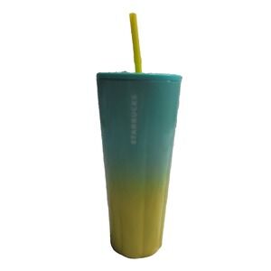 Starbucks Summer 2021 Blue to Yellow Ombre Stainless Steel 24oz Venti‎ Tumbler